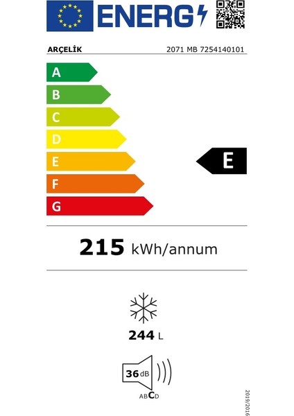 Arçelik 2071 MB Çekmeceli Derin Dondurucu 244 Litre