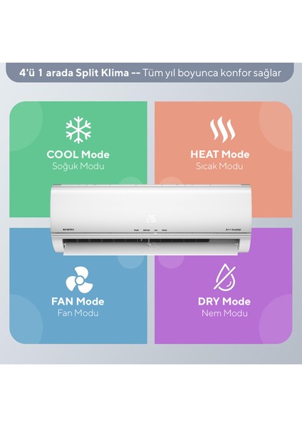 Kumtel Matsu KMSAC-12 A++ 12.000 Btu Inverter Duvar Tipi Split Klima