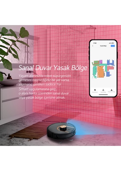 Yui S7 Nomopzone Özellikli Akıllı Robot Vacuum & Mop Süpürge Beyaz(Yui Türkiye Garantili)