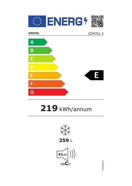 Vestel CDM701 x Dikey Derin Dondurucu