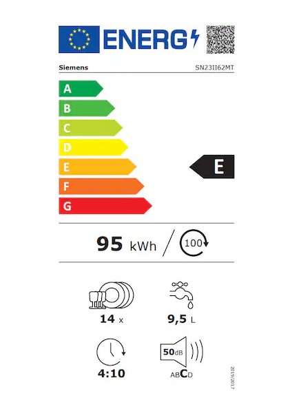 Siemens SN23II62KT 6 Programlı 13 Kişilik Bulaşık Makinesi