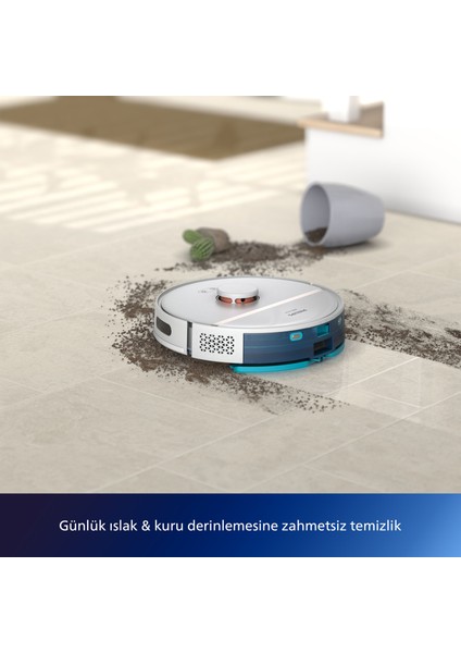 Philips XU3000/02 HomeRun 3000 Serisi Akıllı Robot Süpürge Aqua Beyaz