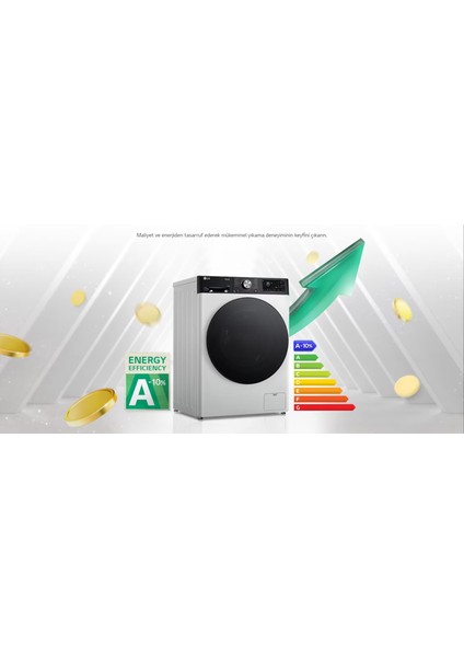 LG F4Y5EYW0W Vivace 11 kg 1400 Devir Çamaşır Makinesi