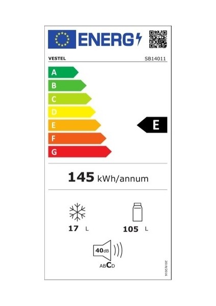 Vestel SB14011 121 Lt Statik Buzdolabı