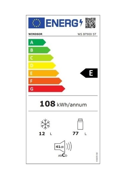 Windsor Ws BT900 St E Enerji Sınıfı 89 Lt Statik Mini Buzdolabı