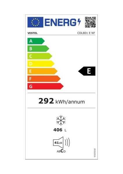 Vestel CDL801 E Nf 406 Lt Çekmeceli Dikey Derin Dondurucu