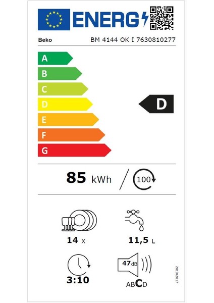 Beko Bm 4144 Ok I D Enerji Sınıfı 4 Programlı Inox Bulaşık Makinası (otomatik kapı açma özelliği)