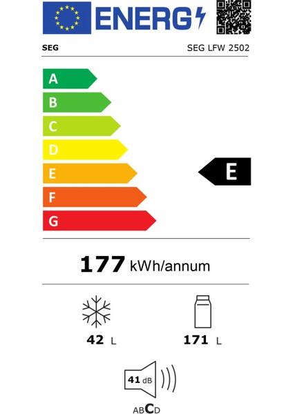 SEG Lfw 2502 Statik Buzdolabı