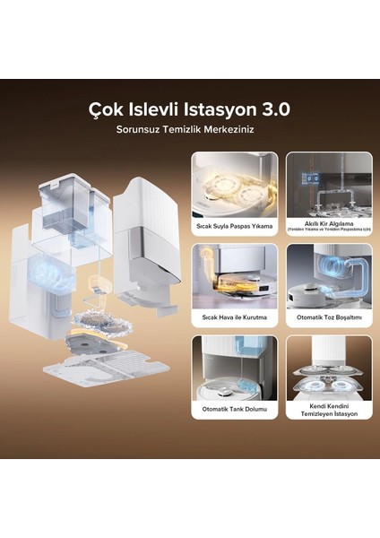 Roborock Q Revo Master Çöp Istasyonlu Akıllı Robot Süpürge - Beyaz