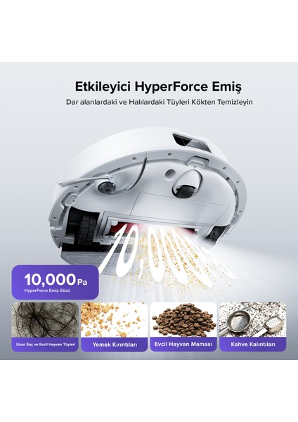 Roborock S8 Pro Akıllı Robot Süpürge - Beyaz
