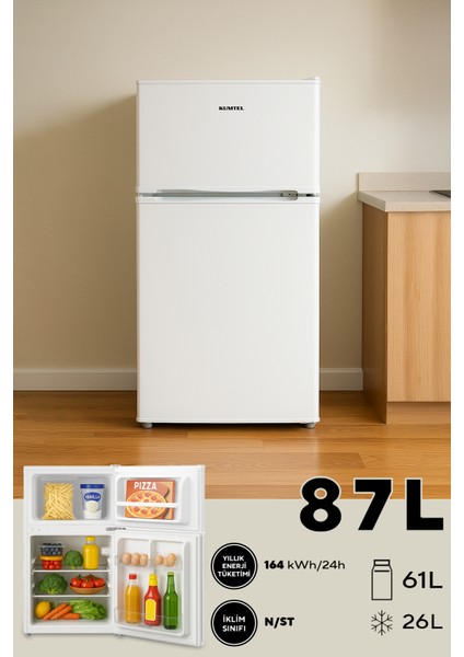 Kumtel 87L MİNİ BUZDOLABI BEYAZ HTMF-90EW