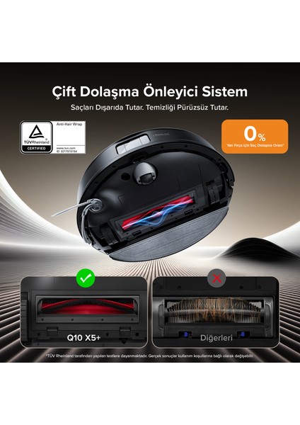 Roborock Q8 Max Pro Plus Akıllı Robot Süpürge - Siyah