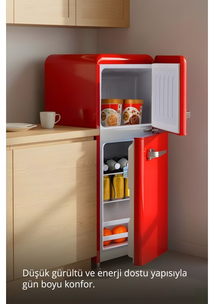 Kiwi KRF-2586 Retro Çift Kapılı Mini Buzdolabı