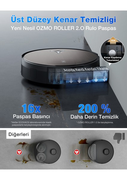 Ecovacs DEEBOT X11 OmniCyclone Toz Torbasız Robot Süpürge ve Paspas PowerBoost
