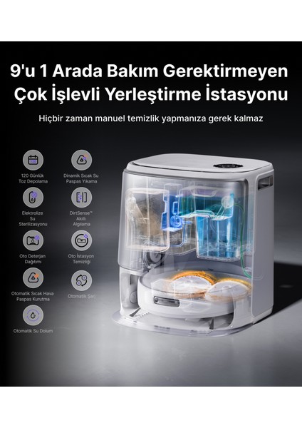 Narwal Freo Z10 Ultra Akıllı Robot Süpürge Gümüş,18.000PA Emiş Gücü
