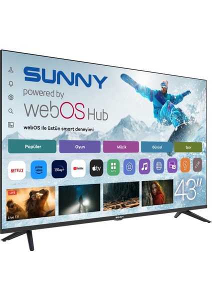 Sunny SN43FPRL-W02S 43'' 110 Ekran Uydu Alıcılı Full HD webOS LED TV